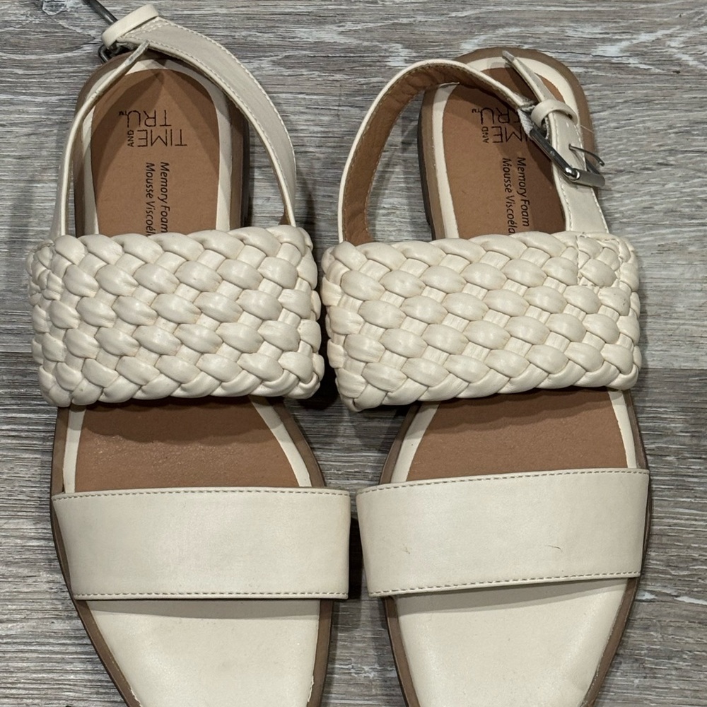 2/$20 Time and Tru Women's Cream Sandals